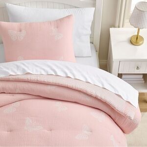 Pottery Barn Kids Pink Butterfly Comforter Set
